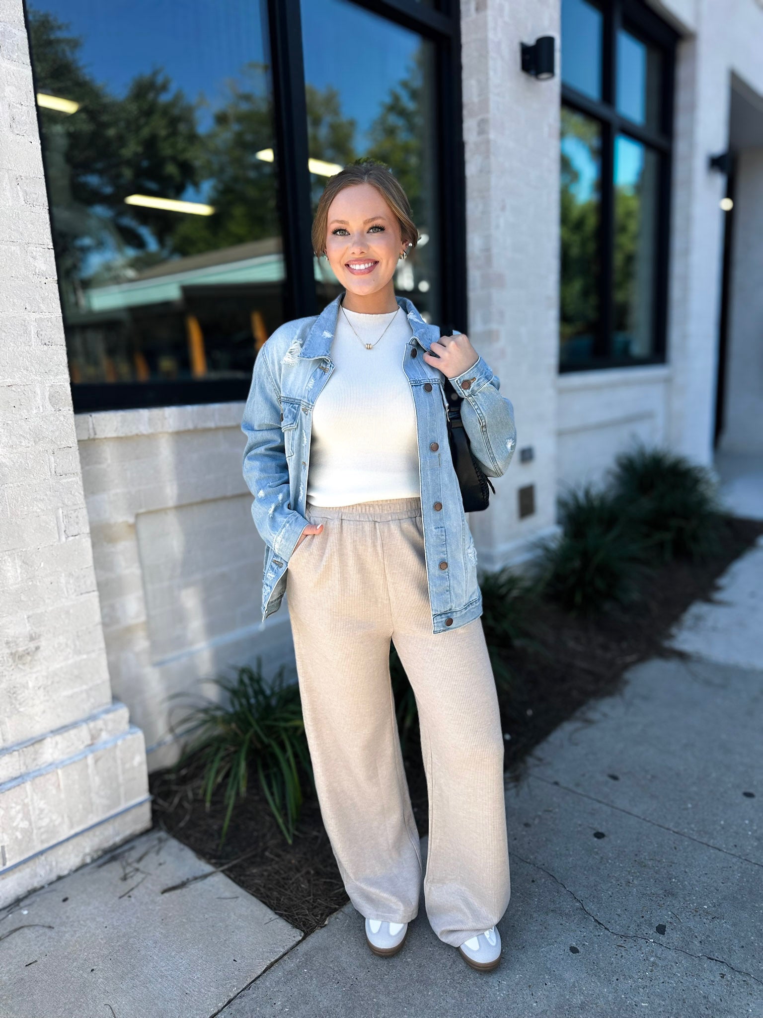 Amber Loose Fit Light Wash Distressed Jacket