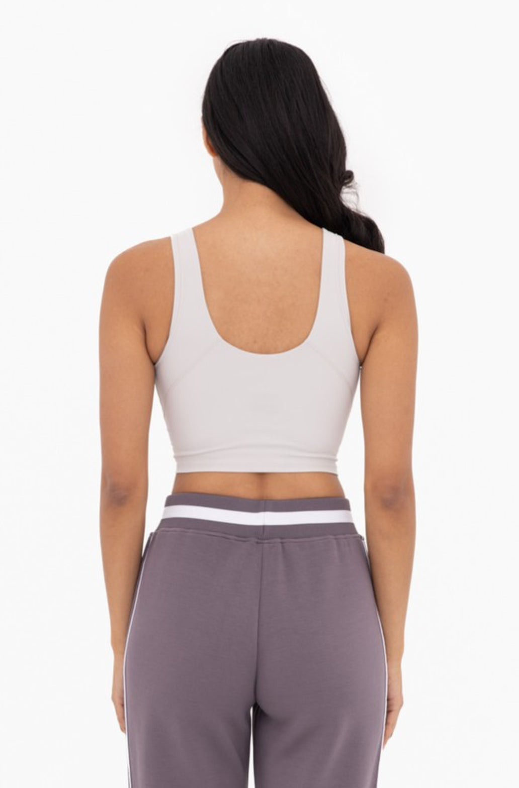 No Limits Pale Grey Essential Elongated Sports Bra