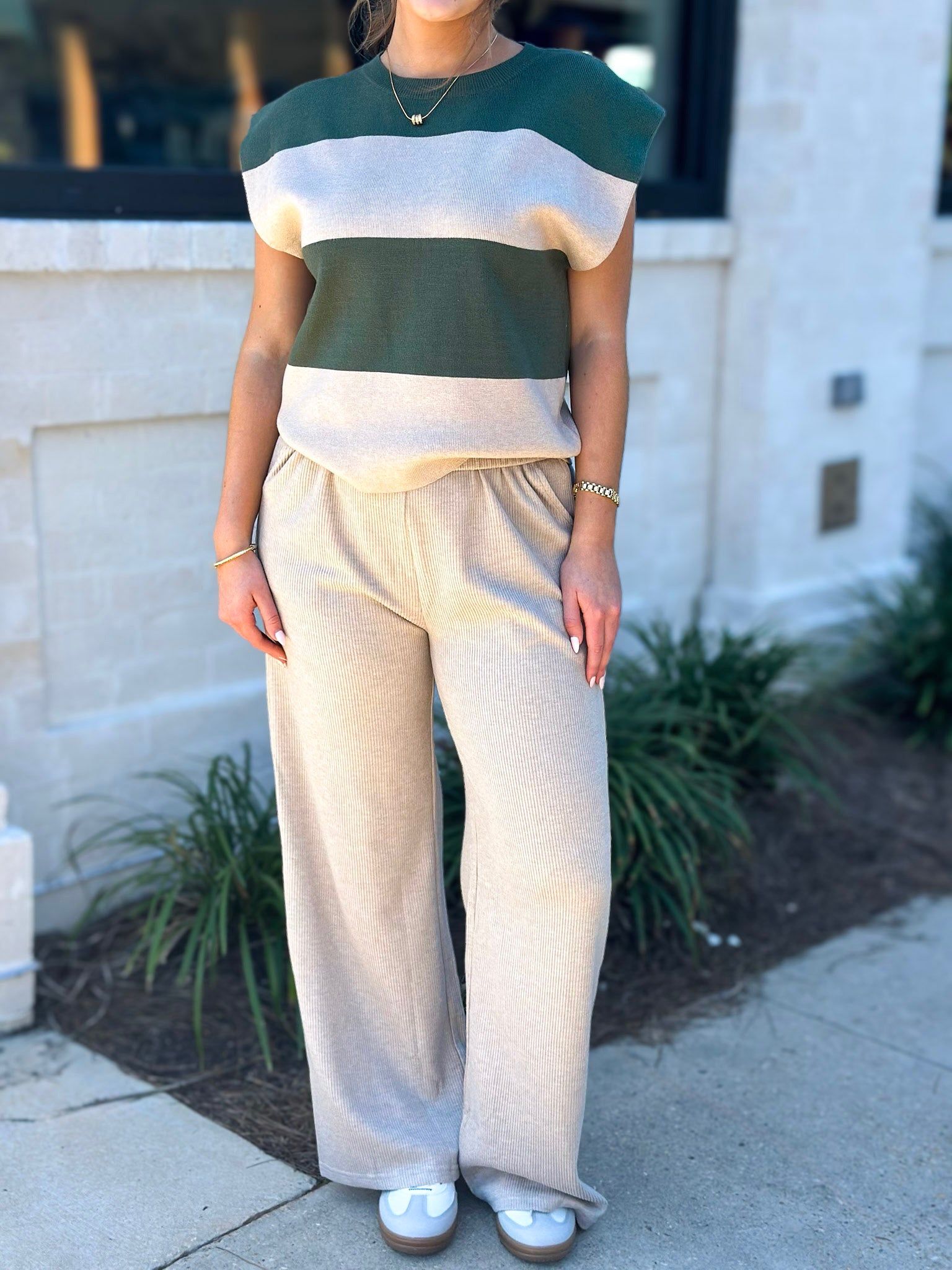 Victoria Mocha Ribbed Pants