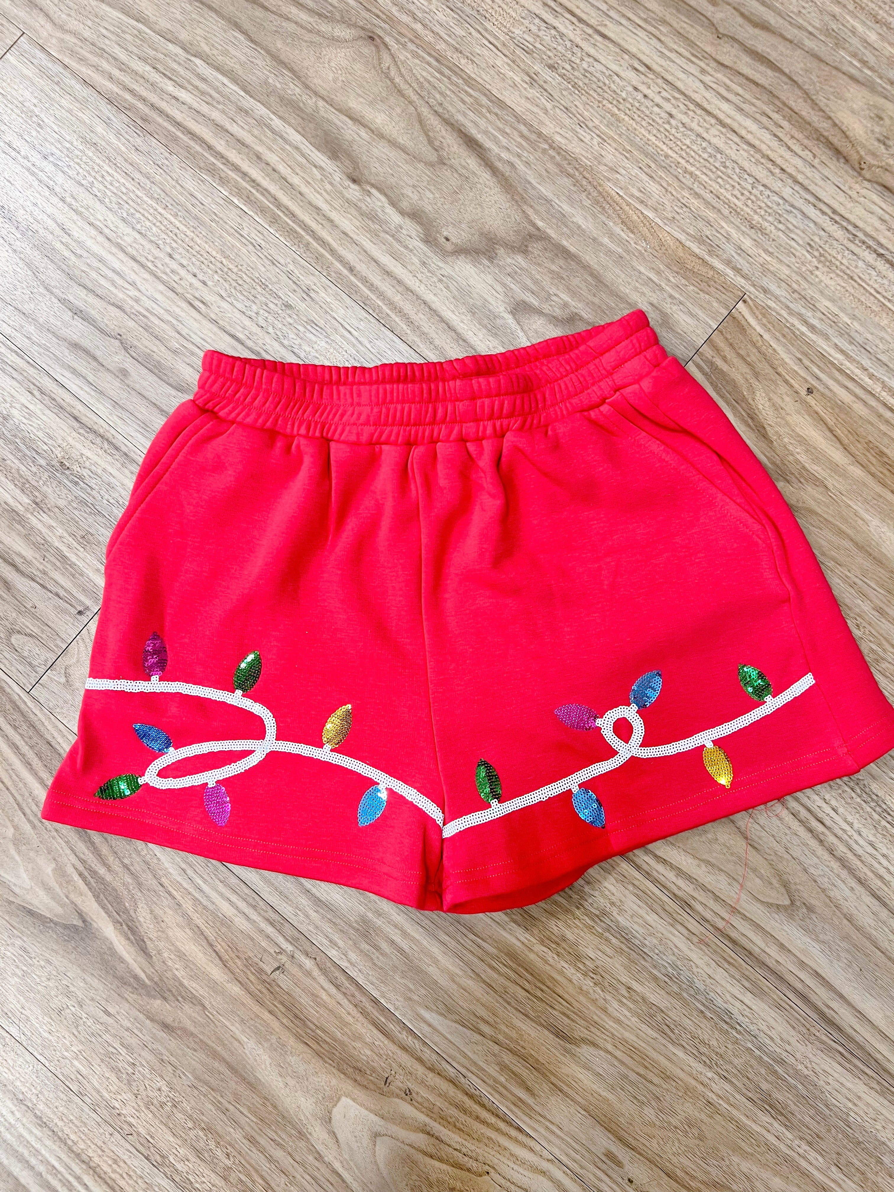 Sequin Christmas Light Shorts