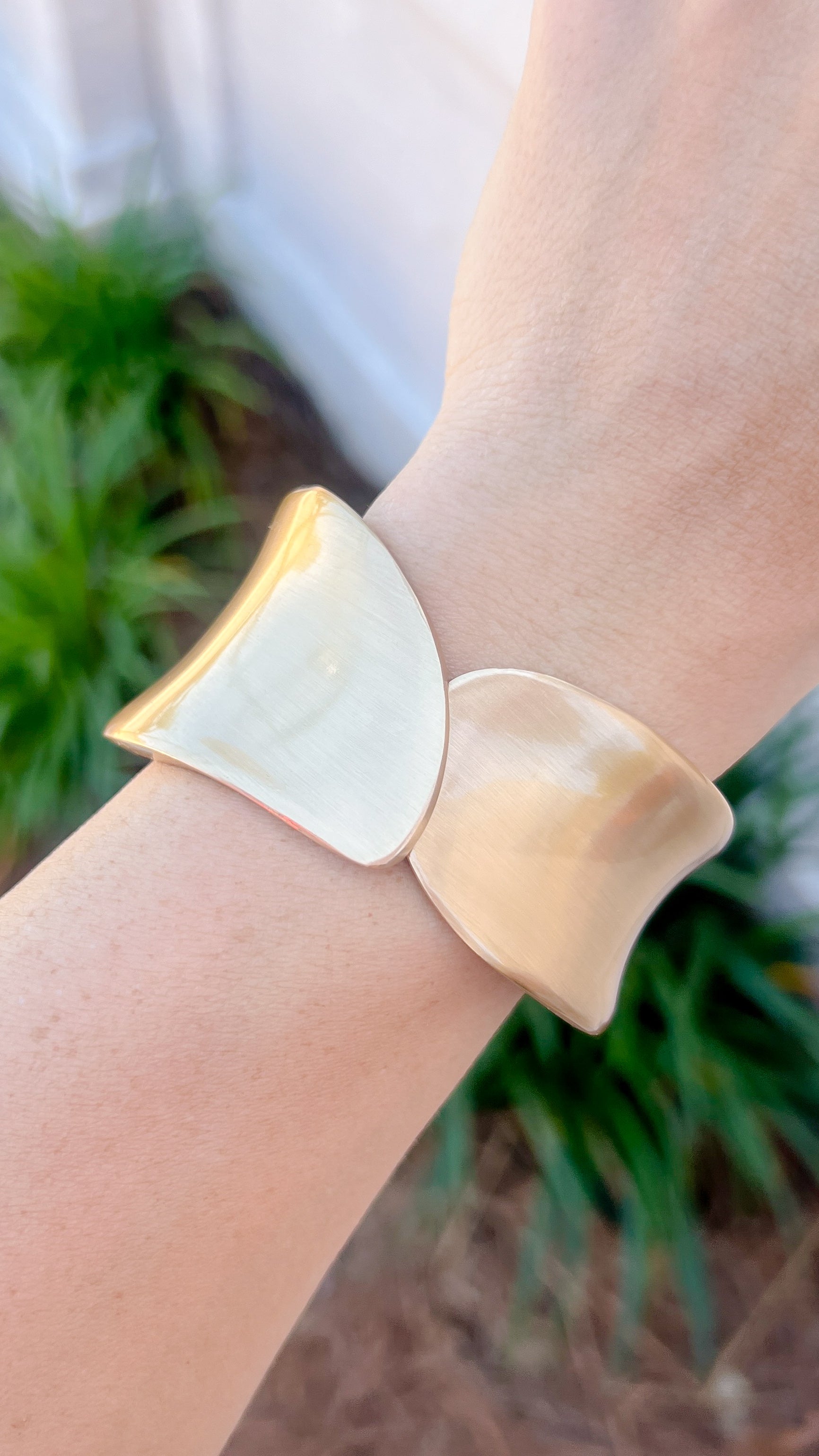 Abstract Gold Hinge Cuff