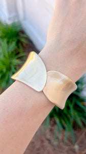 Abstract Gold Hinge Cuff