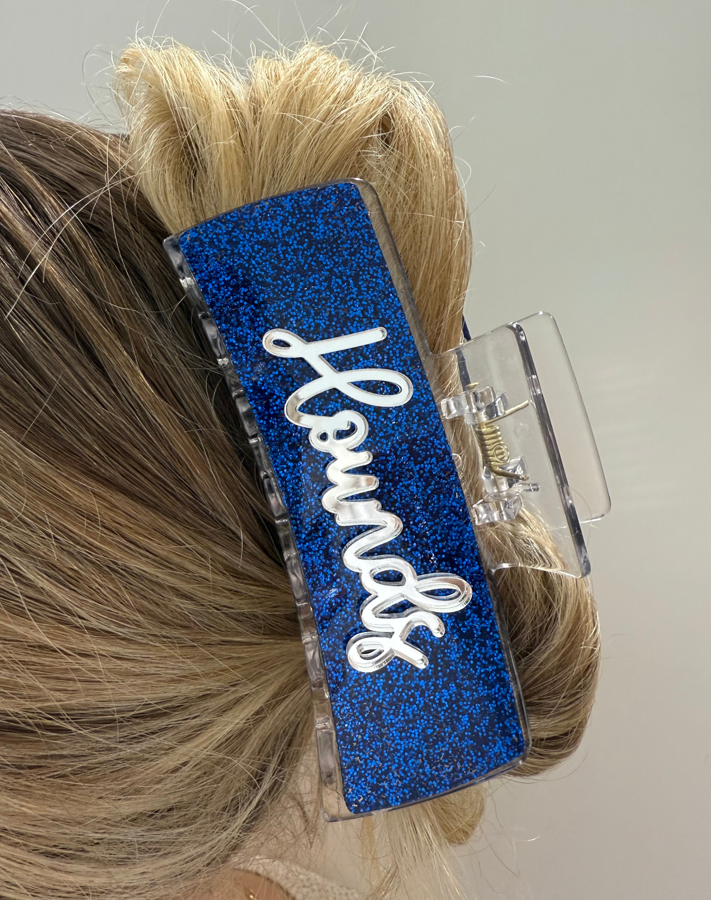 Royal Blue Glitter "Hounds" Hair Clip