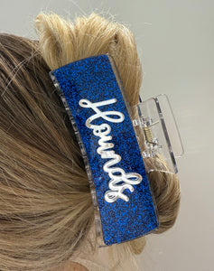 Royal Blue Glitter "Hounds" Hair Clip