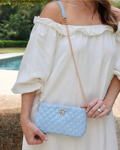 Livi Light Blue Patent Crossbody