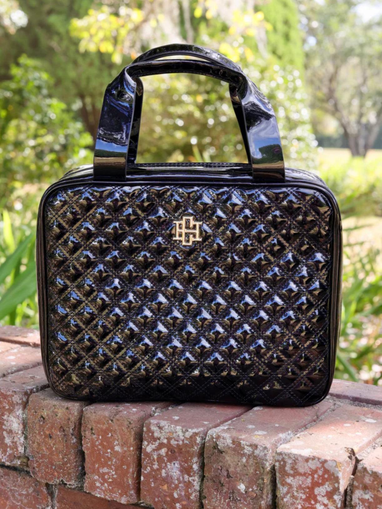 Punta Cana Black Patent Large Travel Case
