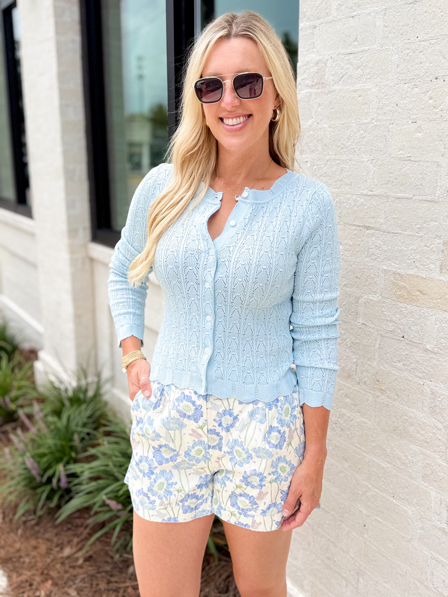 Spring Is Here Lightweight Soft Blue Cardigan