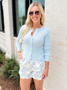 Spring Is Here Lightweight Soft Blue Cardigan