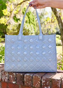 Shane Dusty Blue Patent Tote