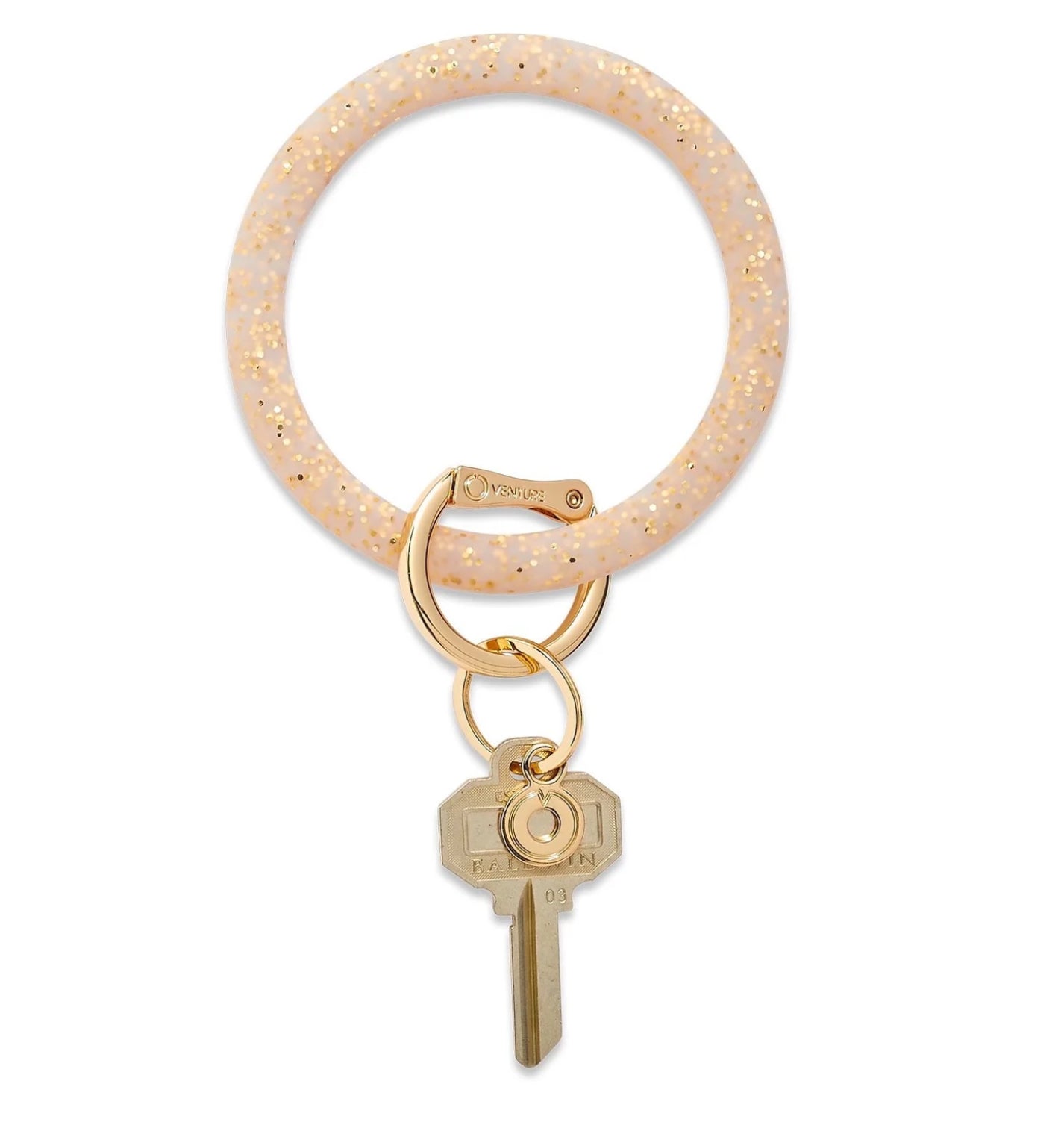 Gold Rush Confetti Silicone Big O Key Ring