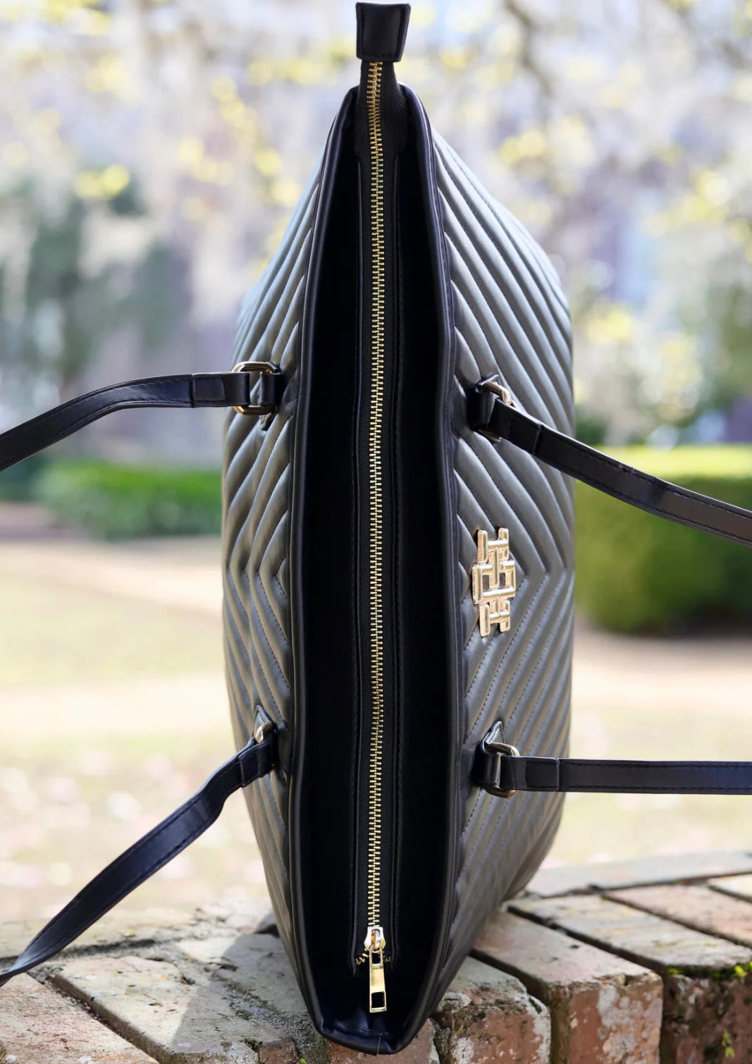 Tabitha Black Quilted Tote