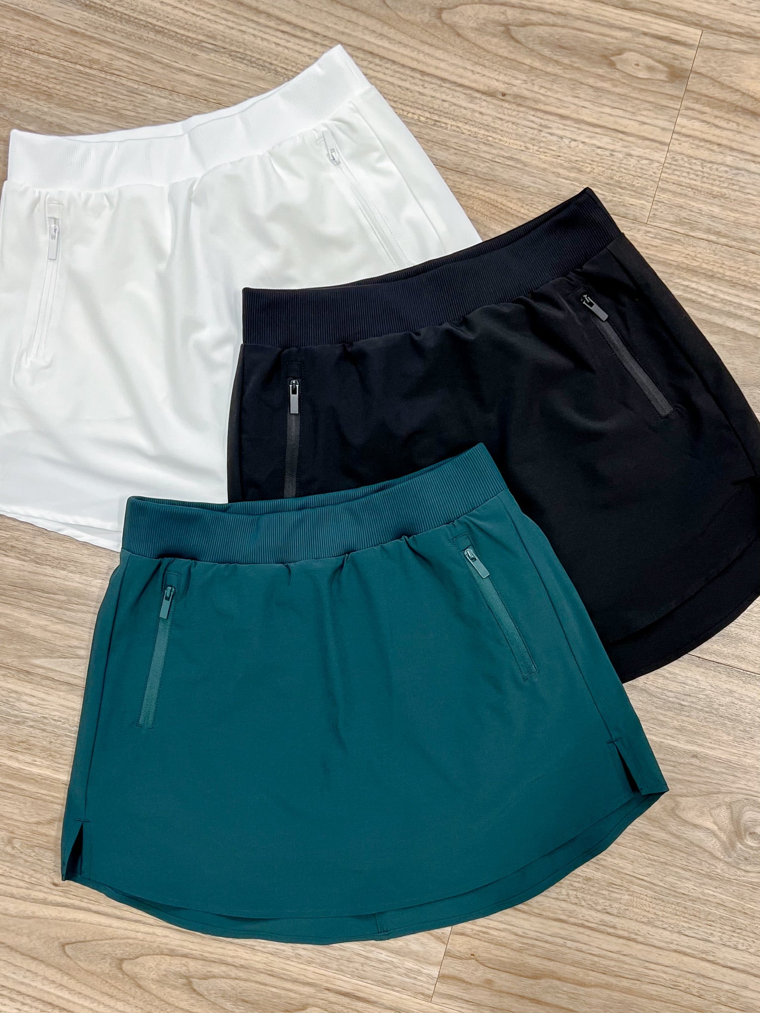 Pushing Forward Green Fleece Lined Skort