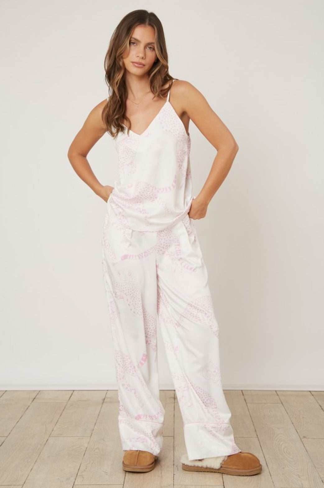 Up All Night White/Pink Tiger Sleep Pants