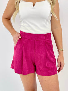 Another Love Soft Pleated Magenta Shorts