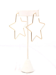 Holland Gold Post Star Hoop Earrings