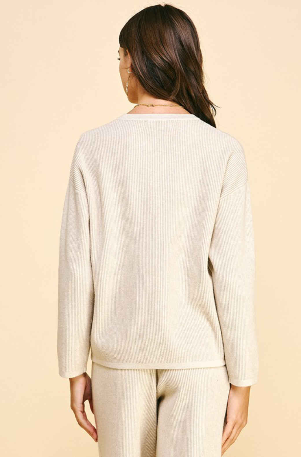 Caught In A Moment Oatmeal Front Slit Sweater