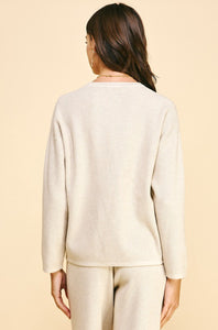 Caught In A Moment Oatmeal Front Slit Sweater