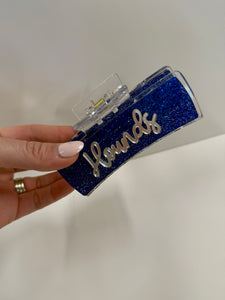 Royal Blue Glitter "Hounds" Hair Clip