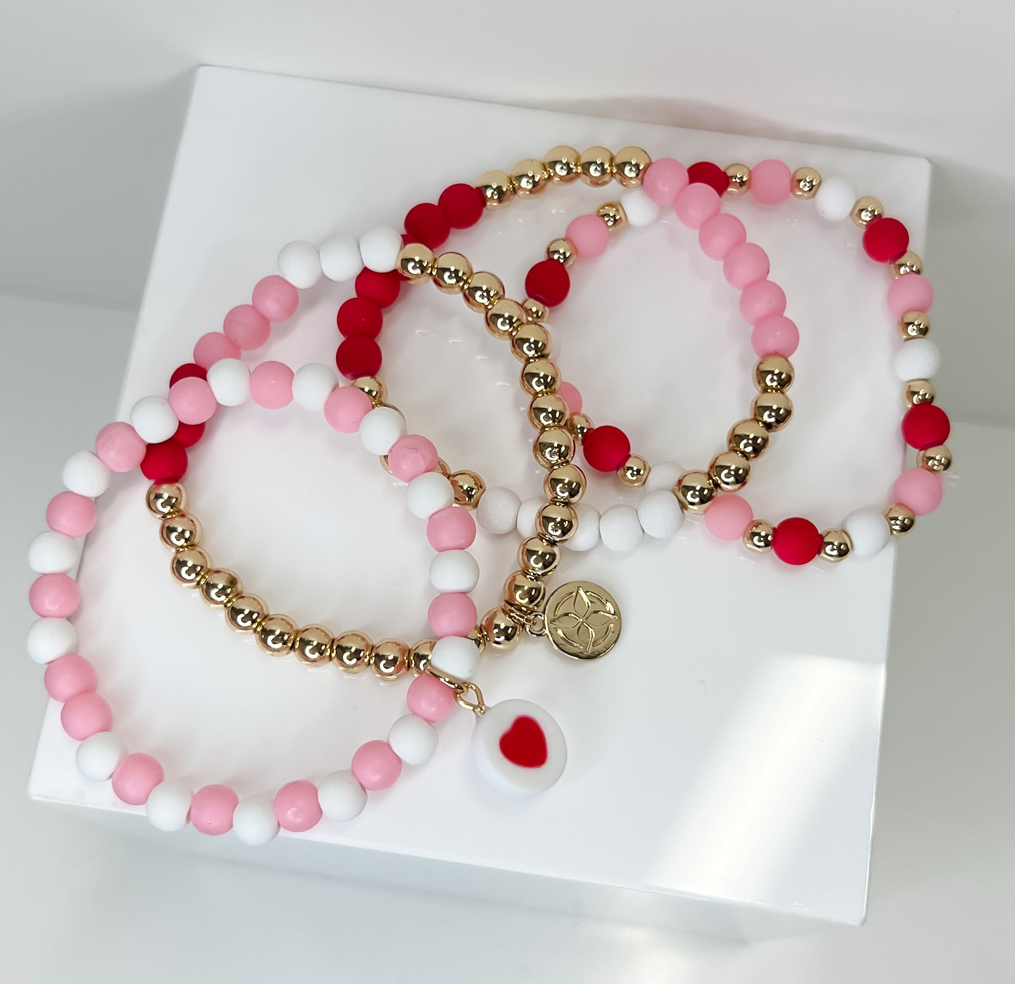 Stack Bracelets With Heart Charm