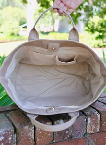 Melissa Taupe Patent Tote Bag