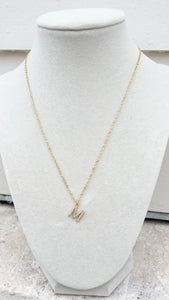 Pave Stone Initial Necklace