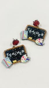 Apple Stud Teacher Sign Earring