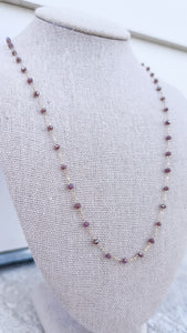 Mini Dainty Purple Glass Crystal 15" Necklace