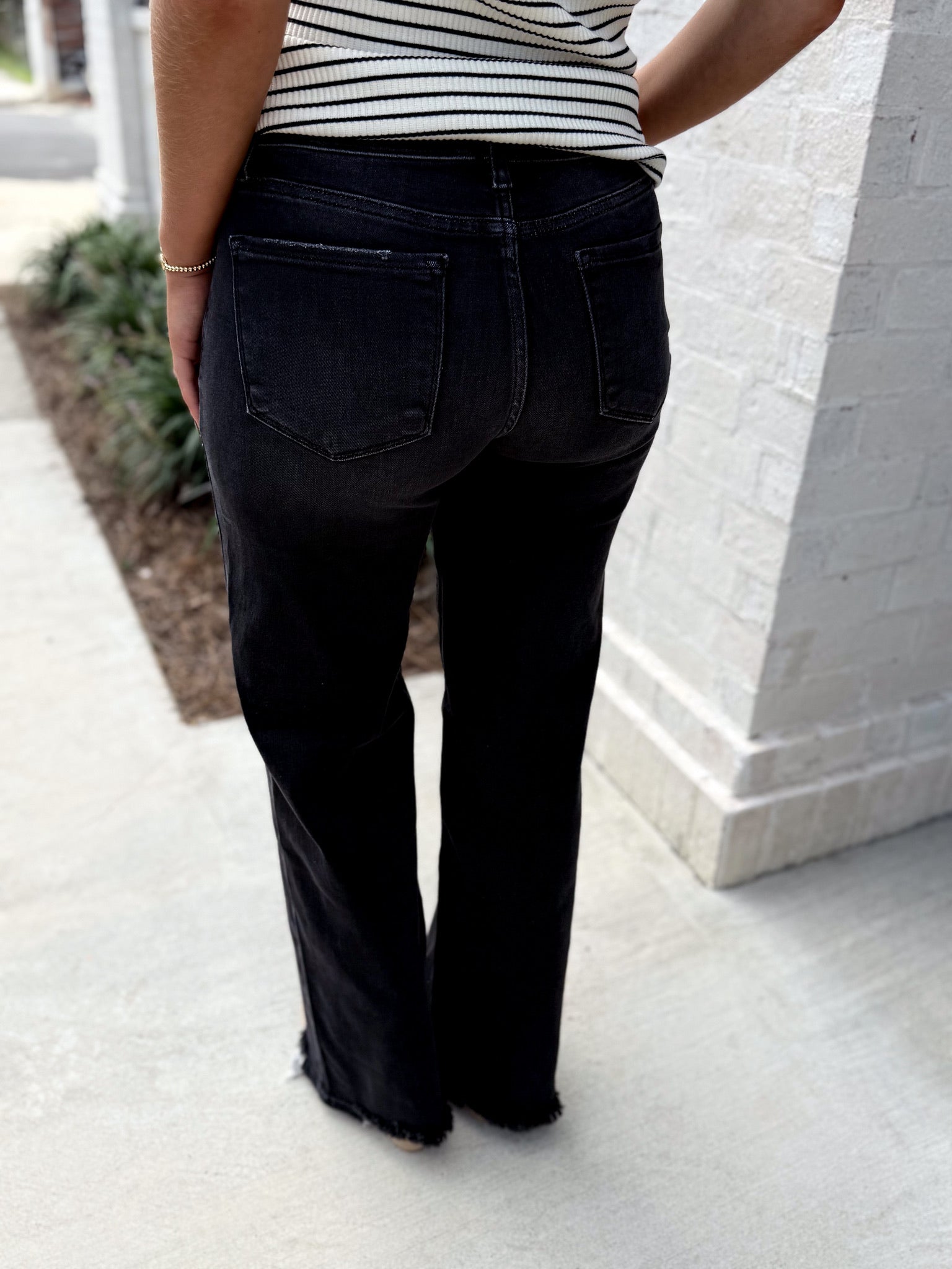 Tatum Black Washed Low Rise Wide Leg Jeans