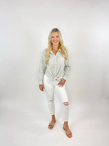 Jeanne High Rise Stretch Straight White Jeans