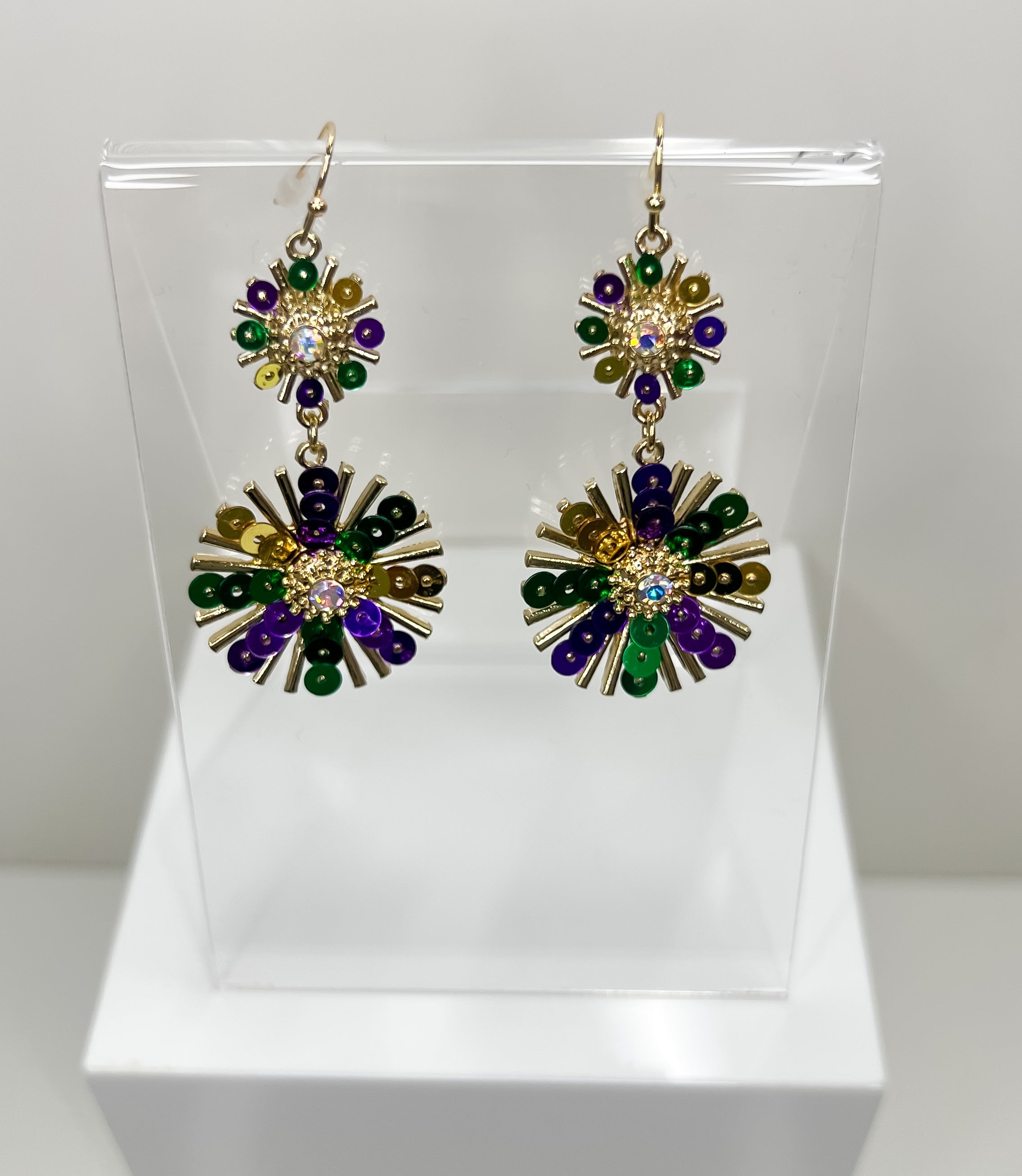 Gold Sunbursts With Purple Green & Gold