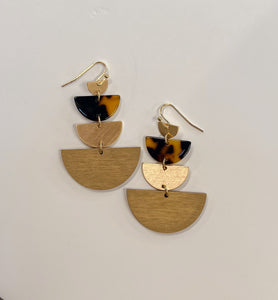 3 Tier Cheetah Gold Earring