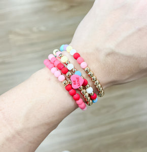 Stack Bracelets With  Be Mine Charm