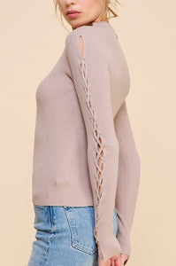 Up To Me Fitted Soft Truffle Mock Sweater