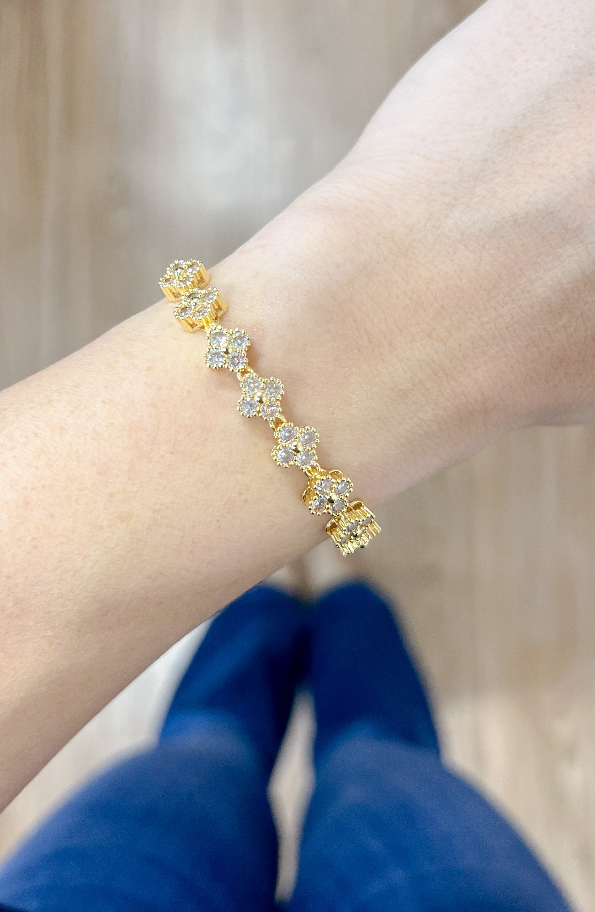 18k Gold Clover Bracelet