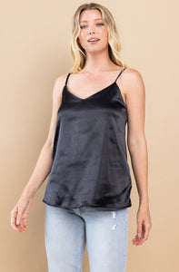 Have You Seen Silk Black Cami Top