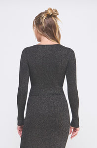The Way It Goes Black/Gold Ribbed Long Sleeve