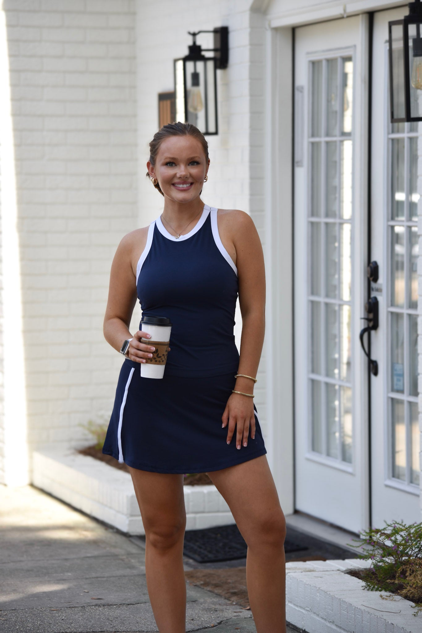 Stay Ready Navy & White Skort