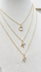 Pave Stone Initial Necklace