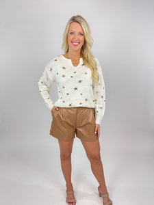 Let The Countdown Begin Mocha Faux Leather Shorts