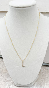 Pave Stone Initial Necklace