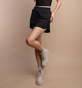 Pushing Forward Black Fleece Lined Skort