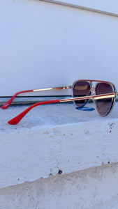 Turn Up The Sunshine Orange/Gold Sunglasses