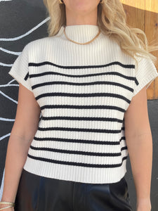 The District Stripe Mock Neck Sweater