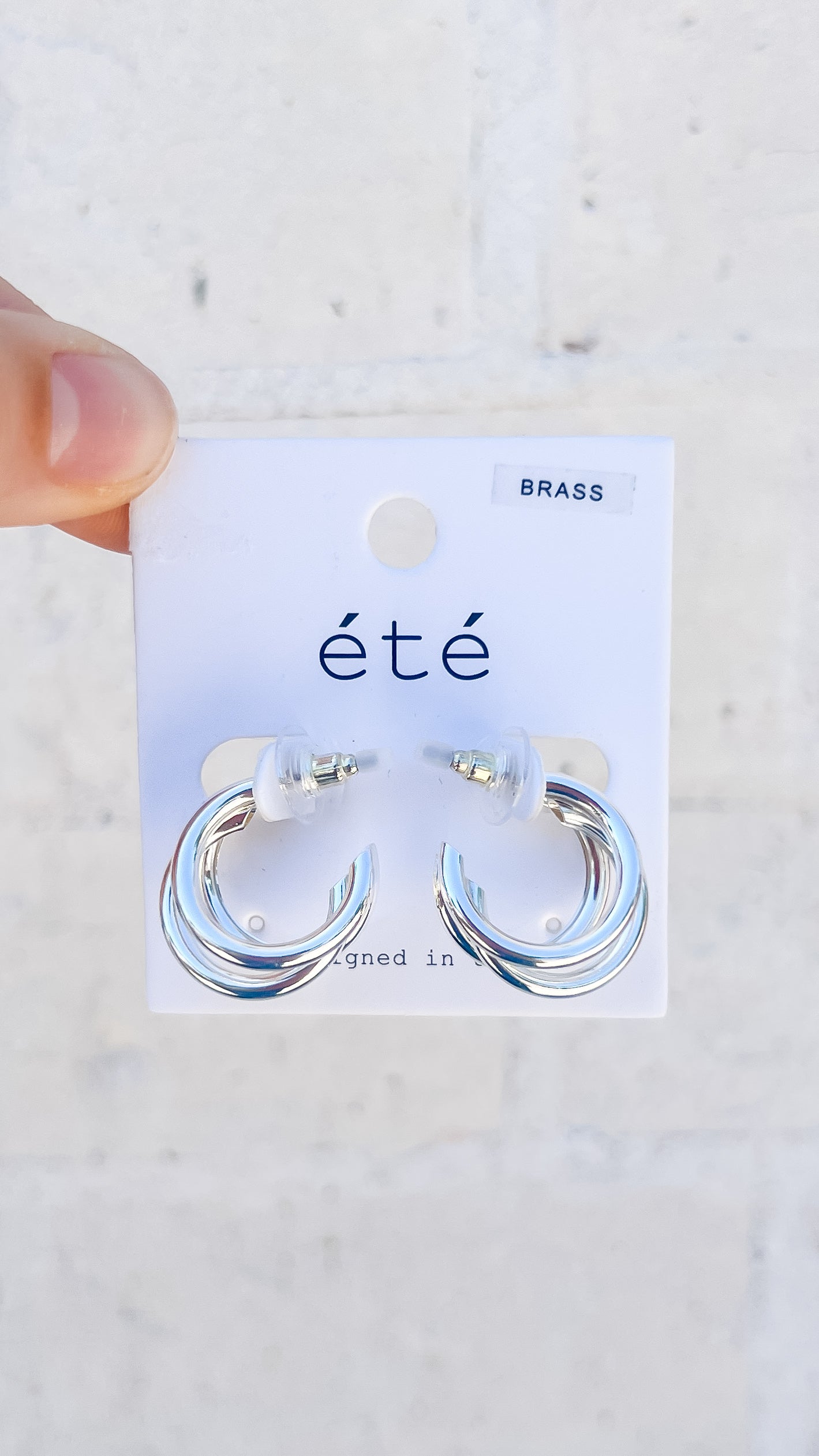 Silver Triple Hoop Earrings