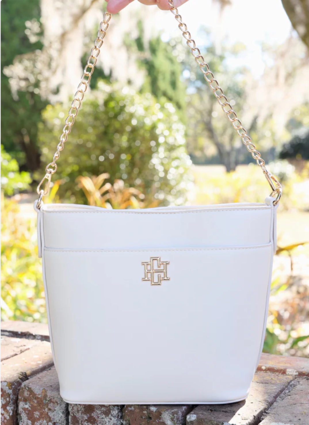 Brielle Cream Bucket Purse