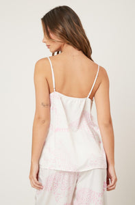 Up All Night White/Pink Tiger Sleep Top