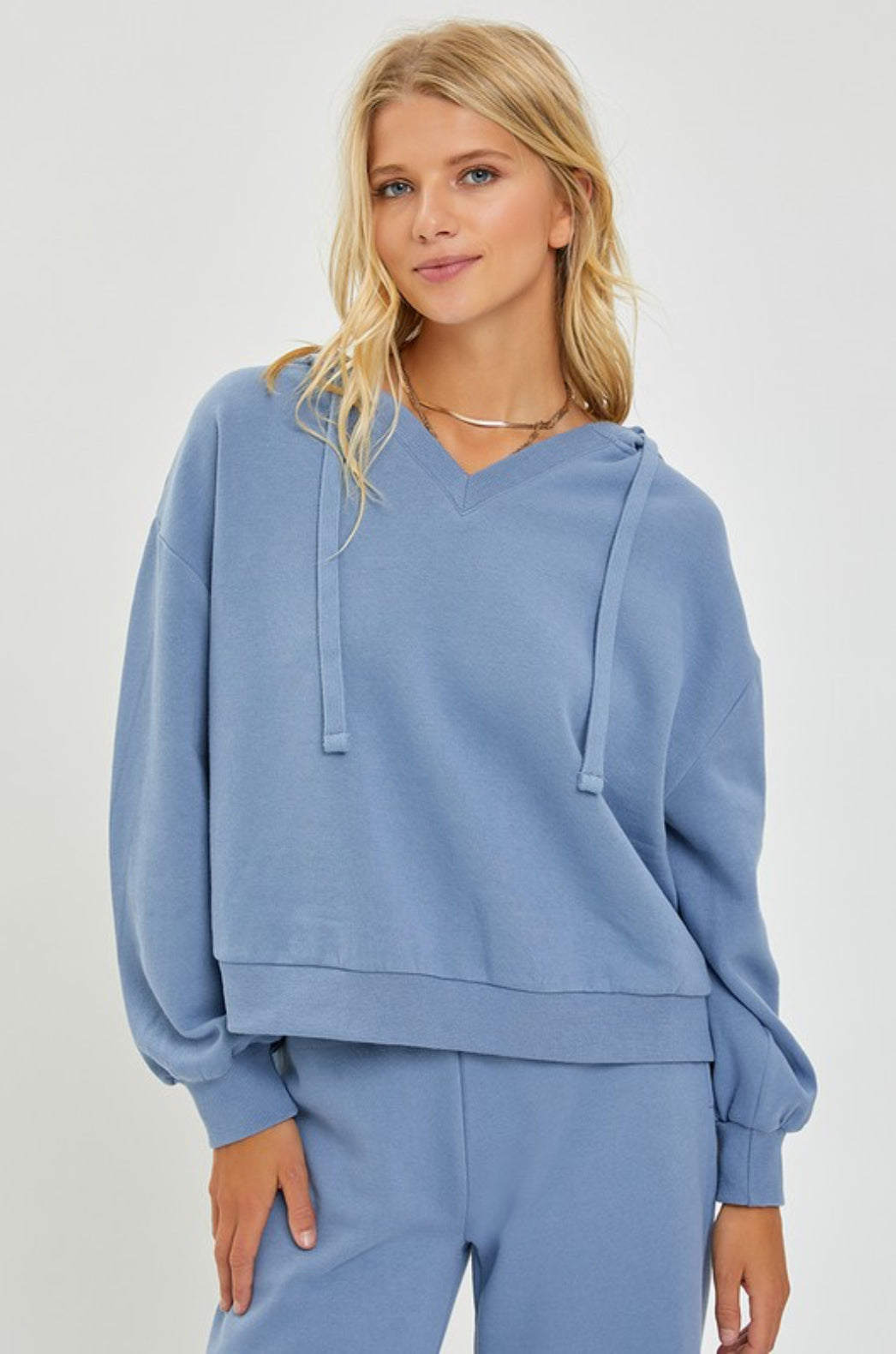 Out Of The Office Oversized Blue Hoodie