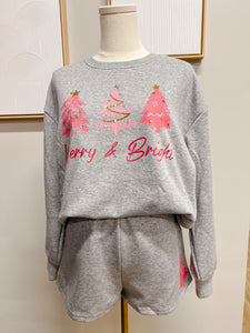 Christmas Tree Patch French Terry Short