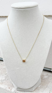 Gold Bubble Initial Necklace