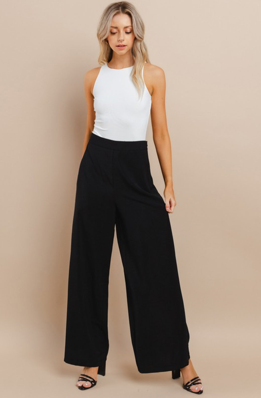 Just For You Black Flowy Pants